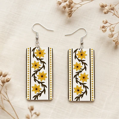 Small flower Printed Earrings – Cute & Elegant Lightweight Earrings