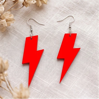 Thunderbolt Printed Earrings – Bold & Stylish Lightweight Earrings