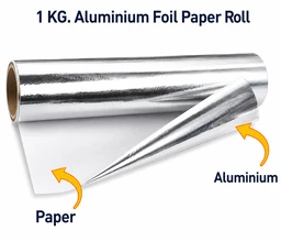 2-in-1 Aluminium Foil Laminated with Butter Paper | Multipurpose Food Wrapping Roll | 1 kg