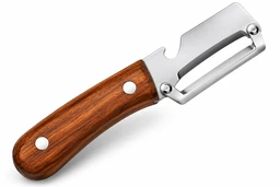 Premium 3-in-1 Stainless Steel Vegetable Peeler/Knife with Wooden Handle
