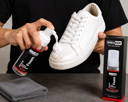 Sneaker Shoe Cleaning Foam – Instant Waterless Cleaner for Sneakers, Canvas, Leather, Mesh & Sports Shoes (150ml)