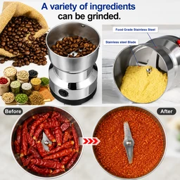 Nima Stainless Steel Electric Coffee & Spice Grinder – Multifunctional Mini Grinder for Coffee Beans, Masala, Dry Spices, Nuts & Grains