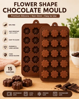 15-Cavity Flower Shape Silicone Chocolate Mould