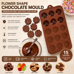 15-Cavity Flower Shape Silicone Chocolate Mould