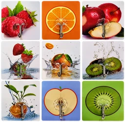 Printed Self-Adhesive Waterproof Wall Hook for Bathroom, Kitchen, Bedroom & Home Decor