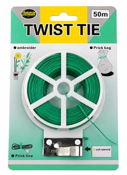 50M Twist Tie Wire Roll with Built-in Cutter – Reusable Garden Plant & Cable Tie