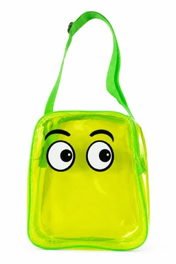 Cute Jelly Transparent Sling Bag for Kids | Cartoon Eyes Clear PVC Crossbody Bag | Waterproof | Birthday Return Gift | Assorted Colors | Boys & Girls (3–12 Years)