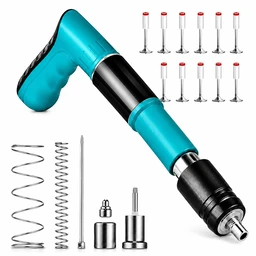 Manual Steel Nail Gun for Concrete, Brick & Wood | Heavy Duty Portable Wall Fastening Tool with 10 Concrete Nails | Home Improvement & Construction | 1 Set