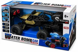 RC Water Bomb Shooting Off-Road Car, 4x4 Remote Control Rock Crawler Toy with Water Ball Launcher, Shockproof Suspension for Kids 8+