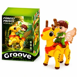 Forest Prince Musical Walking Deer Toy with Lights & Music | Battery Operated LED Animal Toy for Kids 3+ Years