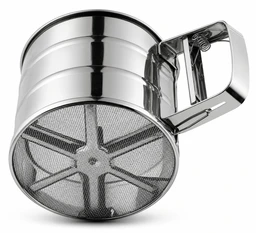 Portable Stainless Steel Flour Sifter, Large Capacity Fine Mesh Manual Sieve for Flour, Sugar Powder, Cocoa, Cake Baking & Kitchen Cooking