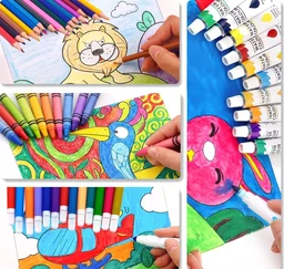 145 Pcs Space Theme Art Kit for Kids – Portable Drawing & Painting Set with Color Pencils, Crayons, Sketch Pens, Watercolors & Art Supplies