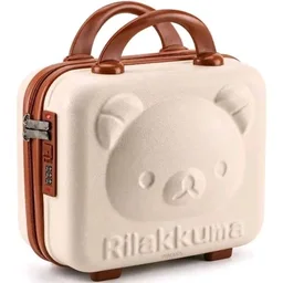 Cute Bear Hard Shell Vanity Case | Portable Makeup Storage Box | Travel Cosmetic Organizer with Combination Lock | Mini Beauty Case