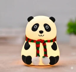 Cute Panda Silicone LED Night Lamp – USB Rechargeable Touch Control Bedside Light