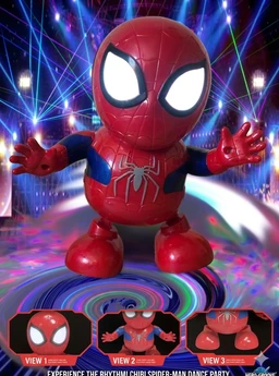 Dance Hero Musical Dancing Superhero Toy with LED Lights | Battery Operated Bump & Go Action Toy for Kids