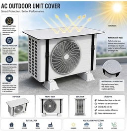 Premium 6MM Outdoor AC Cover – Waterproof & Heat Resistant Air Conditioner Protective Cover