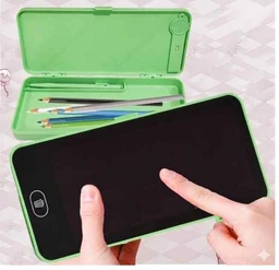  2 in 1 Writing Tablet Pencil Case for Kids | LCD Digital Writing Slate with Pencil Box | E-Note Pad Doodle Board for Drawing, Write & School
