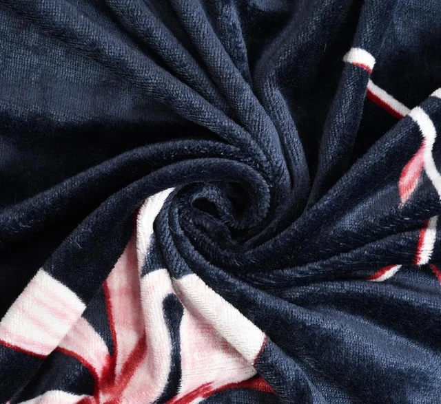 Blue Warm Double Bed Woollen & Velvet Fitted Bedsheet