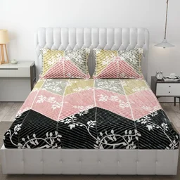 Yellow Warm Double Bed Woollen & Velvet Fitted Bedsheet