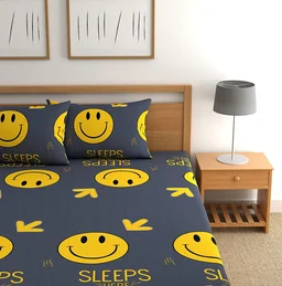 140 TC Microfiber Super Soft Cartoon Double Flat Bedsheet with 2 pillow cover - Double Bedsheet