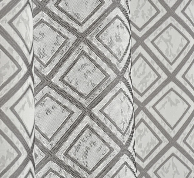 Panipat Textile Hub Polyester Eyelet Grey jacquard curtains Pack of 2 - Window (4x5 Feet)