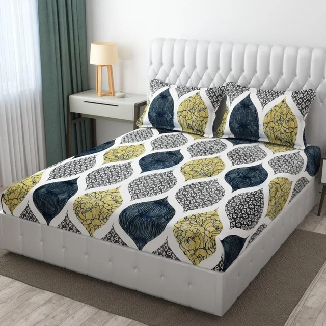Green Warm Double Bed Woollen & Velvet Fitted Bedsheet