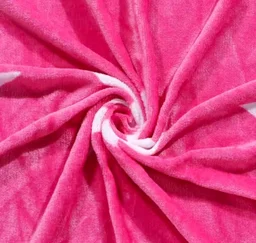 Pink Warm Double Bed Woollen & Velvet Fitted Bedsheet