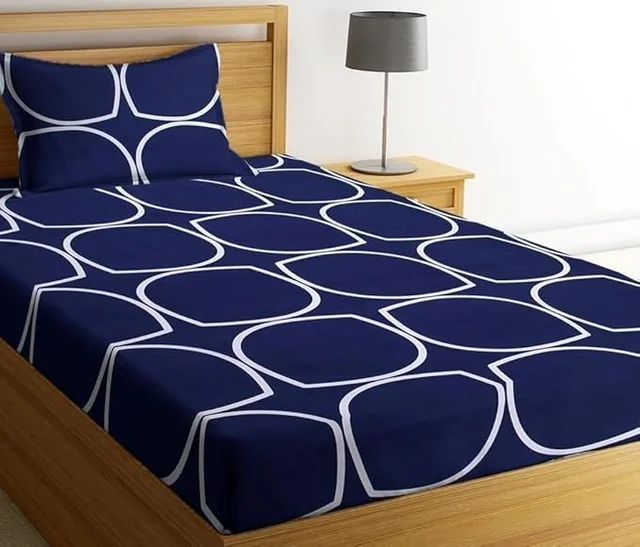 Panipat Textile Hub Panipat textile Hub 210 TC Microfiber single Elastic Fitted Bedsheet with 1 Pillow cover