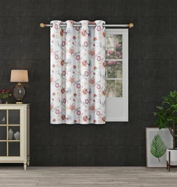Pink Digital Print Shining Blackout Curtains Pack of 2 - (4 x 5 Feet)
