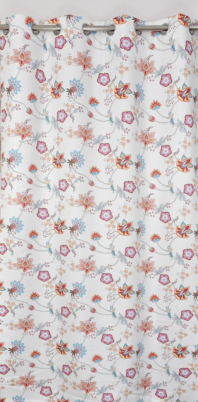 Pink Digital Print Shining Blackout Curtains Pack of 2 - (4 x 7 Feet)