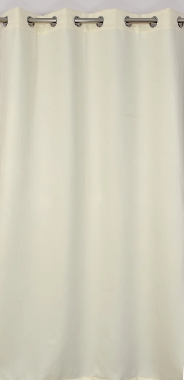 Panipat Textile Hub Polyester Eyelet Cream Solid Blackout curtains Pack of 2 - Window (4x5 Feet)