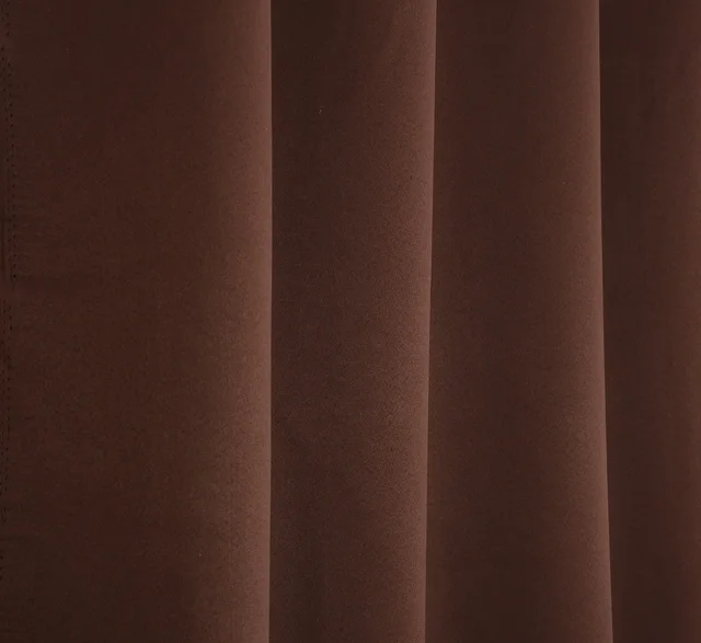 Panipat Textile Hub Polyester Eyelet Brown Solid Blackout curtains Pack of 2 - Window (4x5 Feet)