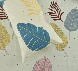 Beige King Flat 230 TC Floral Bedsheet (Pack of 1, Beige (1 Bedsheet + 2 Pillow Covers + 2 Cushion Cover with filler)