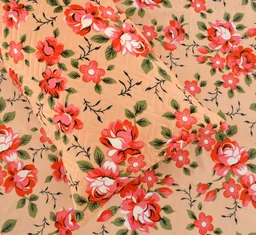Peach King Flat 230 TC Floral Bedsheet (Pack of 1, Peach (1 Bedsheet + 2 Pillow Covers + 2 Cushion Cover with filler)