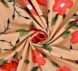 Peach King Flat 230 TC Floral Bedsheet (Pack of 1, Peach (1 Bedsheet + 2 Pillow Covers + 2 Cushion Cover with filler)
