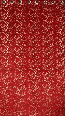 Maroon velvet Premium Shining Foil Chinaar Print Blackout Curtains Pack of 2 - Door (4 x 7 Feet), Maroon