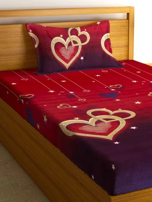 Panipat textile Hub 180 TC Microfiber single Bedsheet with 1 Pillow cover - Single