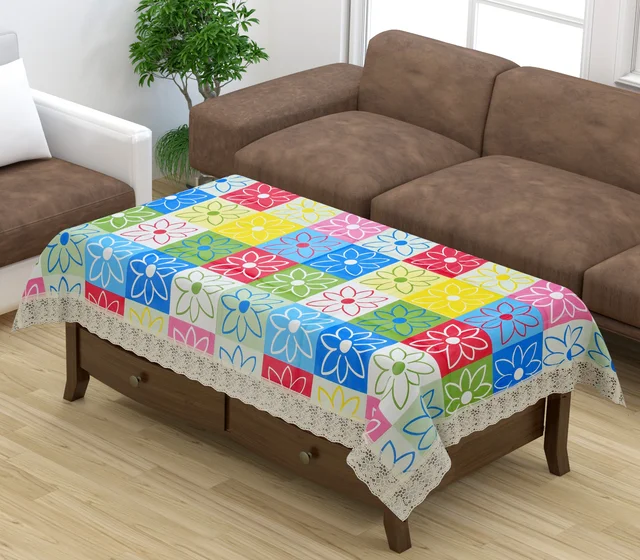Fabolic 4 Seater PVC Center Table Cover (Multicolor)