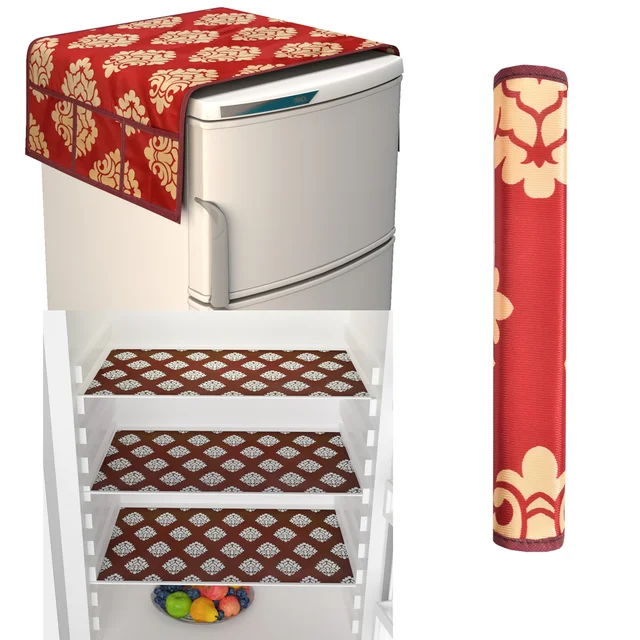 Fabolic Refrigerator Top Cover, Handle with 3 Fridge Mat