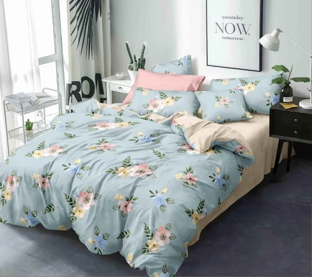 Home Garage 140 TC Microfiber 3D Printed Super Soft Flat Double Bedsheet With 2 pillow cover - Double Bedsheet