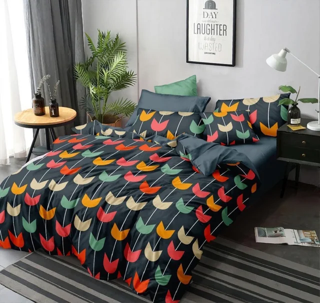 Home Garage 140 TC Microfiber 3D Printed Super Soft Flat Double Bedsheet With 2 pillow cover - Double Bedsheet