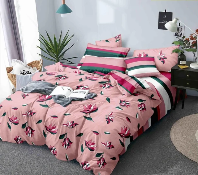 Home Garage 140 TC Microfiber 3D Printed Super Soft Flat Double Bedsheet With 2 pillow cover - Double Bedsheet