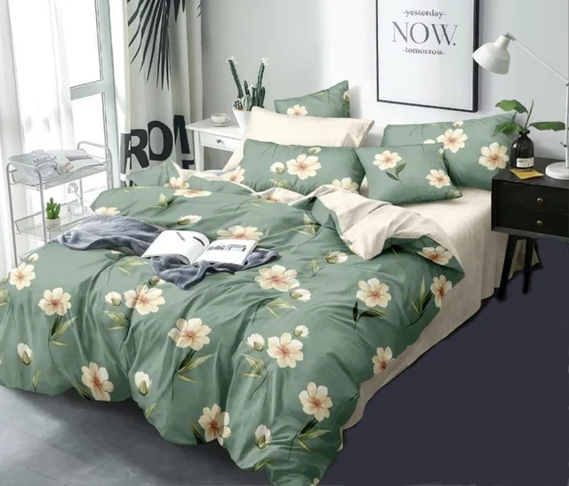 Home Garage 140 TC Microfiber 3D Printed Super Soft Flat Double Bedsheet With 2 pillow cover - Double Bedsheet