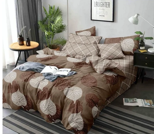 Home Garage 140 TC Microfiber 3D Printed Super Soft Flat Double Bedsheet With 2 pillow cover - Double Bedsheet