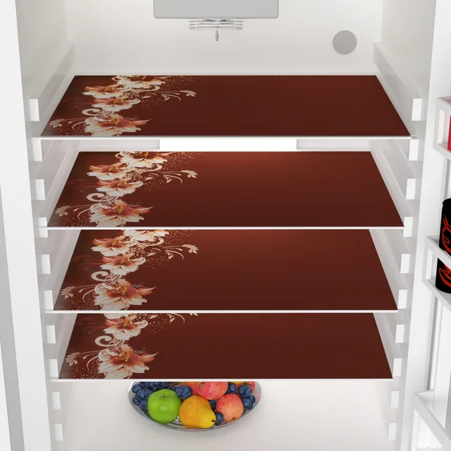 Panipat Textile Hub 4 Fridge Mat Brown Print