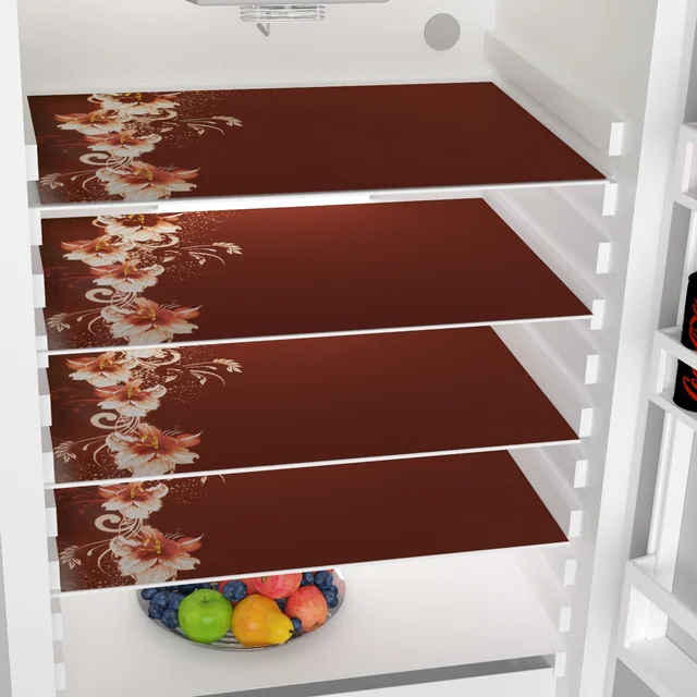Panipat Textile Hub 4 Fridge Mat Brown Print