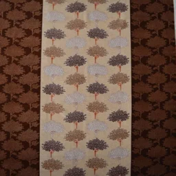 Panipat Textile Hub Polyester Eyelet Brown Printed Design curtains Pack of 2 - Window (4x5 Feet)