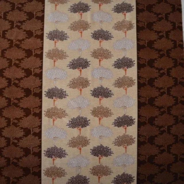 Panipat Textile Hub Polyester Eyelet Brown Printed Design curtains Pack of 2 - Window (4x5 Feet)