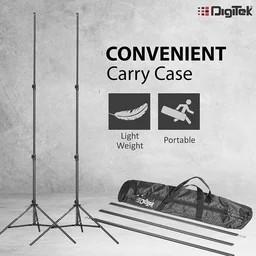 Digitek® Digitek (DBSK-010FT) Studio Background Stand Kit (9ft x 10ft) | Portable & Foldable Backdrop Support System with Carry Bag | Ideal for Photography & Videography