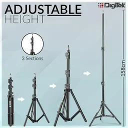 Digitek® DIGITEK® (DLS-006FT) Lightweight & Portable Aluminum Alloy Light Stand | Ideal for Ring Light, Flash, Softbox, Reflector & Studio Photography (Indoor & Outdoor)